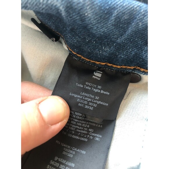 G-Star Raw Elwood 5620 3D Slim Jeans Men’s W30xL32 Blue Flex Fitted - Picture 9 of 13